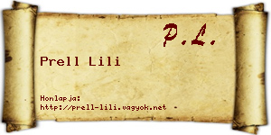 Prell Lili névjegykártya